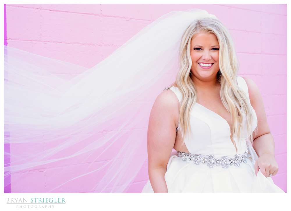 bridal portraits at Maude wall